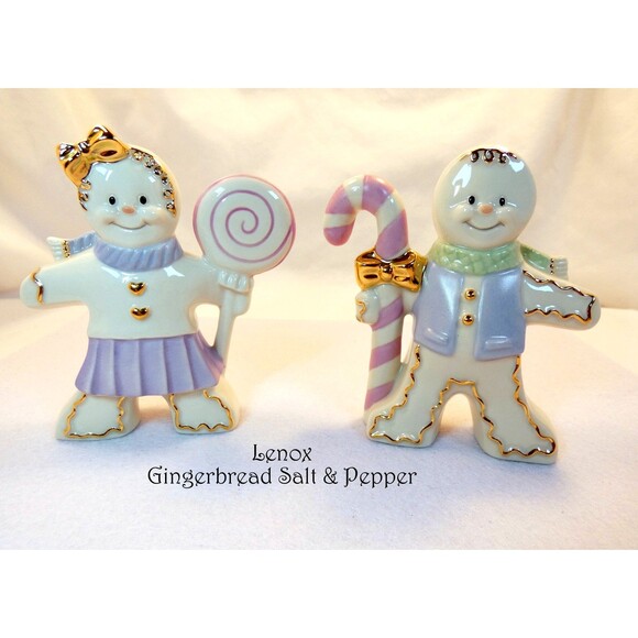LENOX THE GINGERBREAD SALT & PEPPER Set  NEW in BOX with COA - Picture 1 of 7